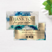 ブルーティール（緑がかった色）の水感謝してい色割引カード (デスク)