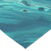 ブルーティール(緑がかった色)アクリル注液抽象芸術フルードアート ショートテーブルランナー (コーナー)