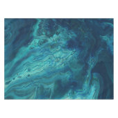 ブルーティール（緑がかった色）アクリル注液抽象芸術フルードアート テーブルクロス (正面(横))