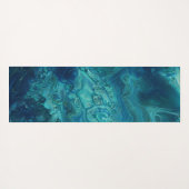 ブルーティール（緑がかった色）アクリル注液抽象芸術フルードアート ヨガマット (裏面(横))