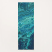 ブルーティール（緑がかった色）アクリル注液抽象芸術フルードアート ヨガマット (正面)