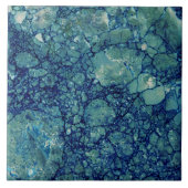 ブルーティール（緑がかった色）グリーンマーブルテクスチャ タイル (正面)