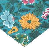 ブルーティール(緑がかった色)グリーンレッドピンクイエローフローラルパターン ショートテーブルランナー (コーナー)