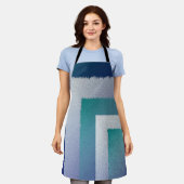 ブルーティール(緑がかった色)グレーエックスパステル エプロン (着用した状態)