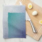 ブルーティール（緑がかった色）グレーエックスパステル キッチンタオル (四つ折り)