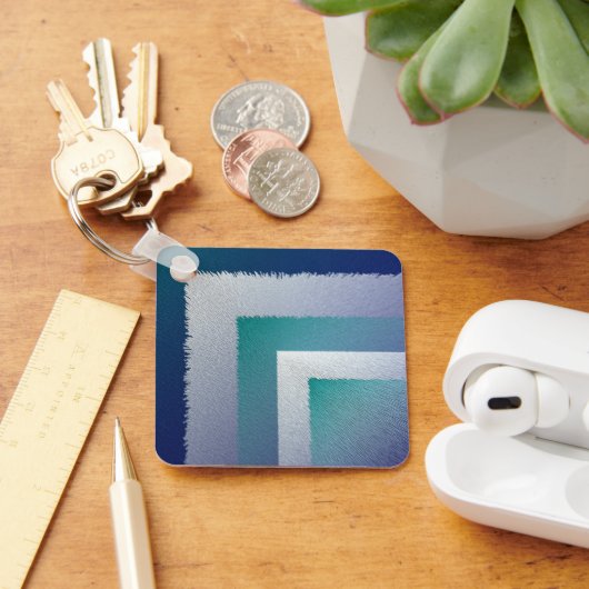 ブルーティール(緑がかった色)グレーエックスパステル キーホルダー (デスク)