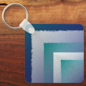 ブルーティール(緑がかった色)グレーエックスパステル キーホルダー (正面)