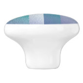 ブルーティール（緑がかった色）グレーエックスパステル セラミックノブ (側面)