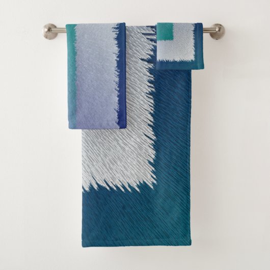 ブルーティール(緑がかった色)グレーエックスパステル バスタオルセット (インサイチュ)