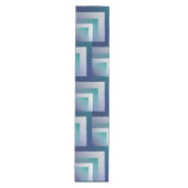 ブルーティール（緑がかった色）グレーエックスパステル ミディアムテーブルランナー (正面)