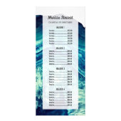 ブルーティール（緑がかった色）ゲートGeode石バラ金ゴールド価格表 ラックカード (正面)