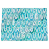 ブルーティール（緑がかった色）シャイニーはかりで測マーメイドはかりで測魚 ラージペーパーバッグ (正面)