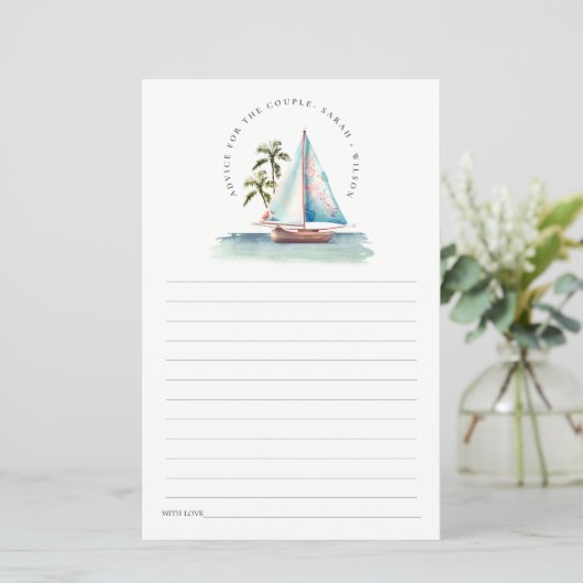 ブルーティール（緑がかった色）シルボートパームシースケープカップルのためのアドバイス (スタンド正面)