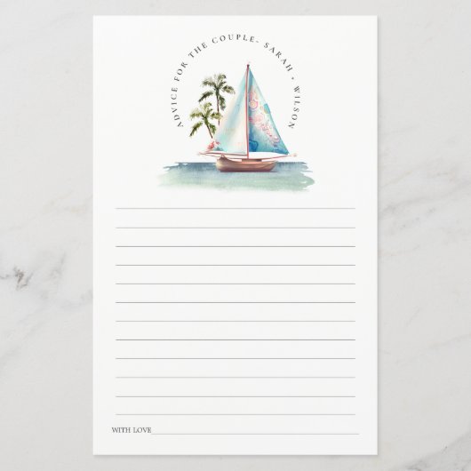 ブルーティール（緑がかった色）シルボートパームシースケープカップルのためのアドバイス (正面)