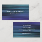 ブルーティール（緑がかった色）ストライプズ名刺 名刺 (正面/裏面)