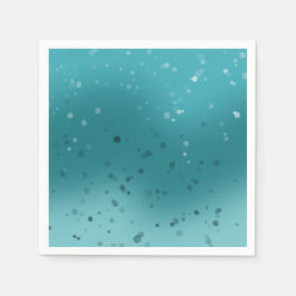 ブルーティール（緑がかった色）スパークル スタンダードカクテルナプキン