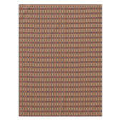 ブルーティール（緑がかった色）ダークブラウンベージュオレンジレッドトライバルアート テーブルクロス (正面)