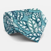 ブルーティール(緑がかった色)トロピカル葉 ネクタイ (ロール)