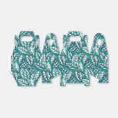 ブルーティール（緑がかった色）トロピカル葉 フェイバーボックス (折り畳みなし)