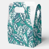 ブルーティール（緑がかった色）トロピカル葉 フェイバーボックス (オープン)