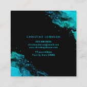 ブルーティール(緑がかった色)ドルフィンオンブラック スクエア名刺 (裏面)