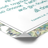 ブルーティール（緑がかった色）バイブル聖なる書物、 経典勇気付けられる引用文 ポスター (角)