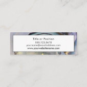 ブルーティール（緑がかった色）パープル&金ゴールドアルコールインクリキッドアート スキニー名刺 (裏面)