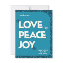 ブルーティール（緑がかった色）ファミリー写真フレームクリスマスホリデー