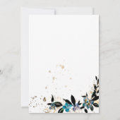 ブルーティール(緑がかった色)フローラのブ結婚ーケ 招待状 (裏面)