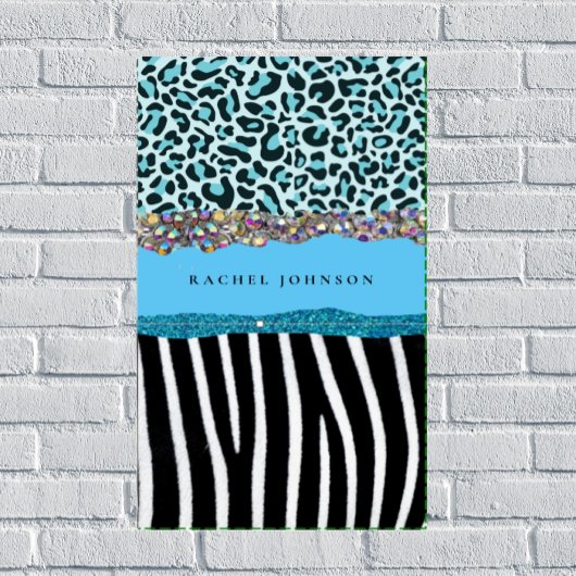 ブルーティール(緑がかった色)ブラックターコイズグガーリーラモダンムレトロ バスタオルセット