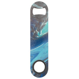 ブルーティール（緑がかった色）ホワイトステンレス鋼ボトルオープナー スピード栓抜き