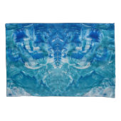 ブルーティール（緑がかった色）ホワイトピローケースセット 枕カバー (正面左)