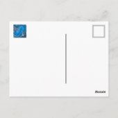 ブルーティール（緑がかった色）ホワイト抽象芸術 ポストカード (裏面)