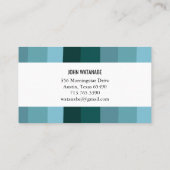 ブルーティール（緑がかった色）ミニマルストライプリスト手作り 名刺 (裏面)