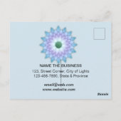 ブルーティール(緑がかった色)ロータスフラワーヨガ瞑想ホリスティック ポストカード (裏面)