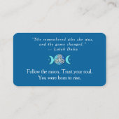 ブルーティール（緑がかった色）女神ライジングビジネスカード 名刺 (裏面)