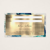 ブルーティール(緑がかった色)水彩アポイントメントカード (裏面)