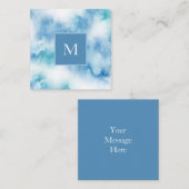 ブルーティール(緑がかった色)水彩抽象芸術 ノートカード (正面/裏面)