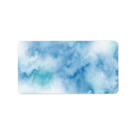 ブルーティール(緑がかった色)水彩抽象芸術 ラベル