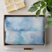 ブルーティール（緑がかった色）水彩抽象芸術 薄葉紙 (ギフト)