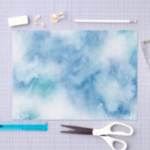 ブルーティール（緑がかった色）水彩抽象芸術 薄葉紙 (クラフト)