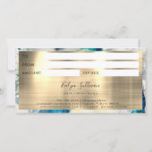 ブルーティール(緑がかった色)水彩金箔ギフト証明書 (裏面)