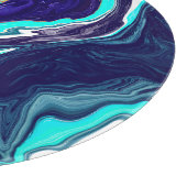 ブルーティール（緑がかった色）海スワーズマーブルフルードアート カッティングボード (角)