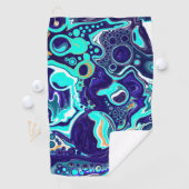 ブルーティール（緑がかった色）海スワーズマーブルフルードアート ゴルフタオル (インサイチュ)