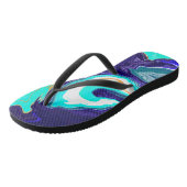 ブルーティール(緑がかった色)海スワーズマーブルフルードアート ビーチサンダル (アングル)