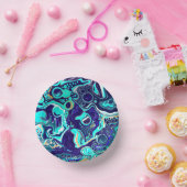 ブルーティール（緑がかった色）海スワーズ流体アート ペーパーボウル (パーティー)