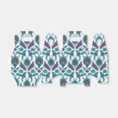 ブルーティール（緑がかった色）紅白東洋花の柄 フェイバーボックス (折り畳みなし)