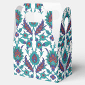 ブルーティール（緑がかった色）紅白東洋花の柄 フェイバーボックス (オープン)