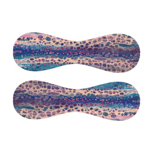 ブルーティール（緑がかった色）薄紫ホワイトアクリル抽象芸術フルードアート 野球ボール (パネル)