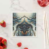 ブルーティール（緑がかった色）金ゴールドアゲテモダングラムエレガントな結婚式 スタンダードカクテルナプキン (インサイチュ)